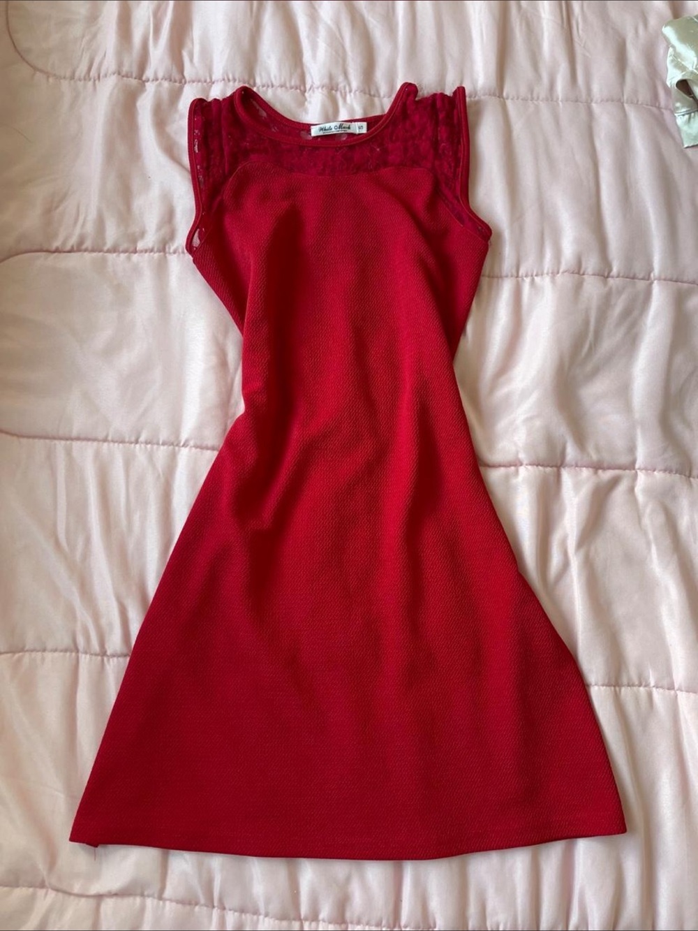 Red lace dress